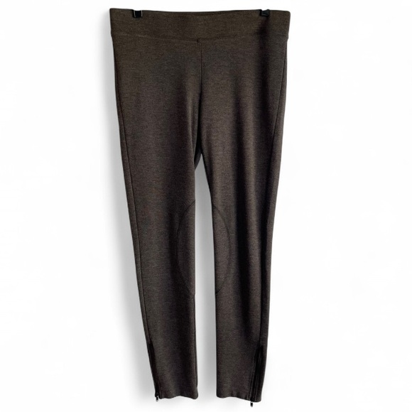 CAbi Pants - CAbi #999 Ponte Knit Heather Brown Zip Ankle Pants Size M